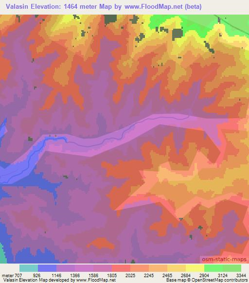 Valasin,Azerbaijan Elevation Map