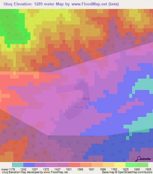 Utuq,Azerbaijan Elevation Map