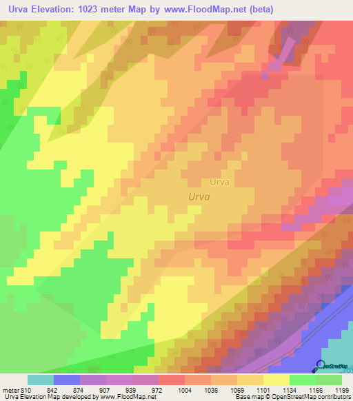 Urva,Azerbaijan Elevation Map