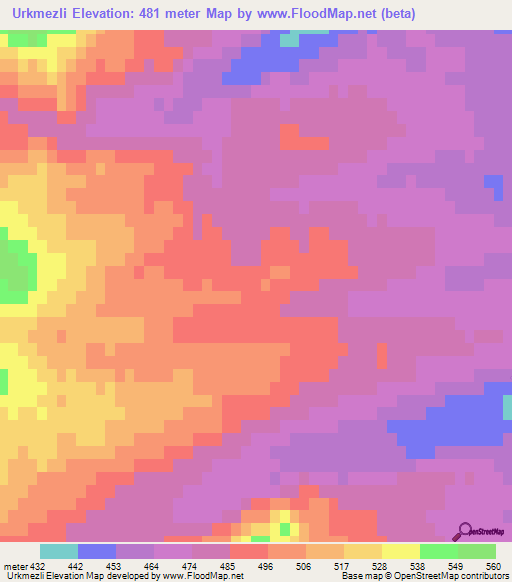 Urkmezli,Azerbaijan Elevation Map