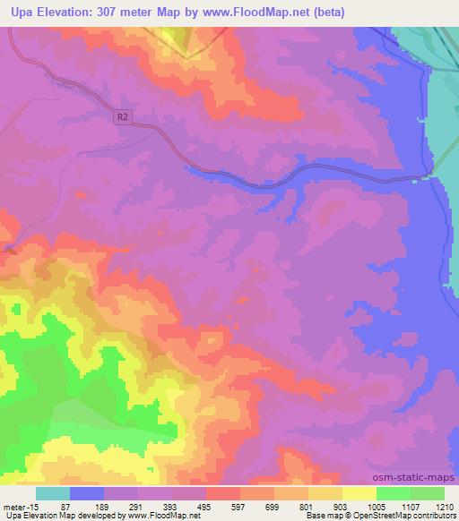 Upa,Azerbaijan Elevation Map