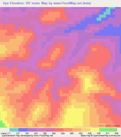 Upa,Azerbaijan Elevation Map