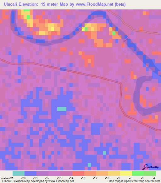 Ulacali,Azerbaijan Elevation Map