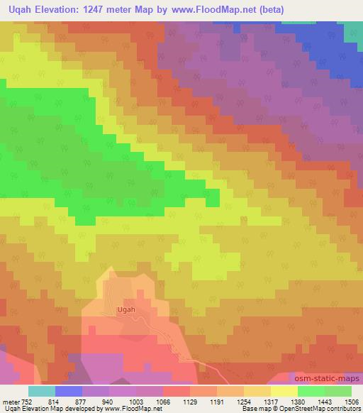 Uqah,Azerbaijan Elevation Map