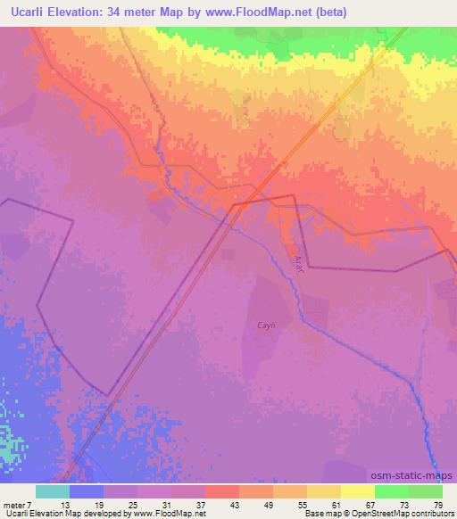 Ucarli,Azerbaijan Elevation Map