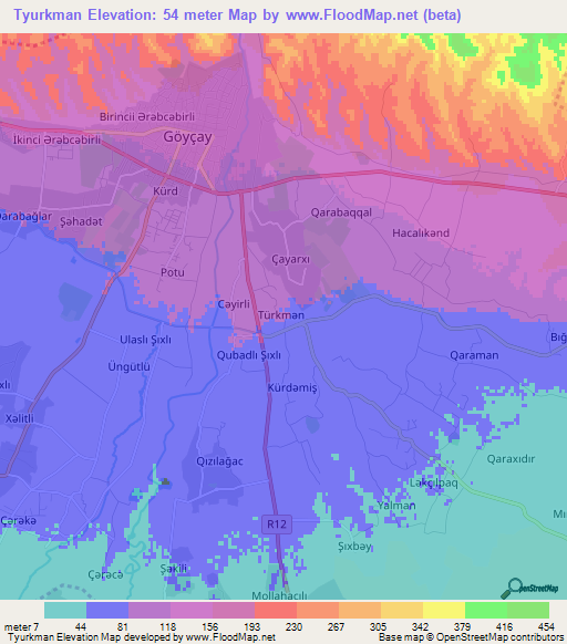 Tyurkman,Azerbaijan Elevation Map