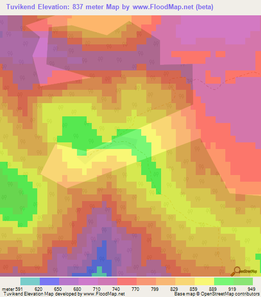 Tuvikend,Azerbaijan Elevation Map