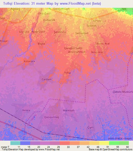 Tofiqi,Azerbaijan Elevation Map