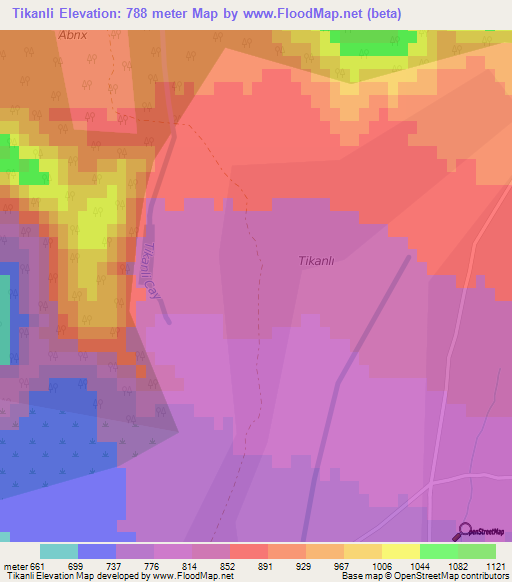 Tikanli,Azerbaijan Elevation Map
