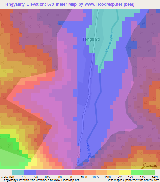 Tengyaalty,Azerbaijan Elevation Map