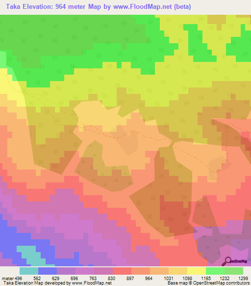 Taka,Azerbaijan Elevation Map