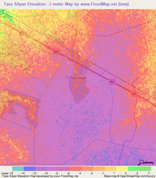 Taza Silyan,Azerbaijan Elevation Map