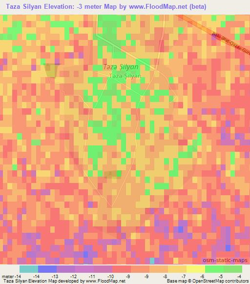 Taza Silyan,Azerbaijan Elevation Map