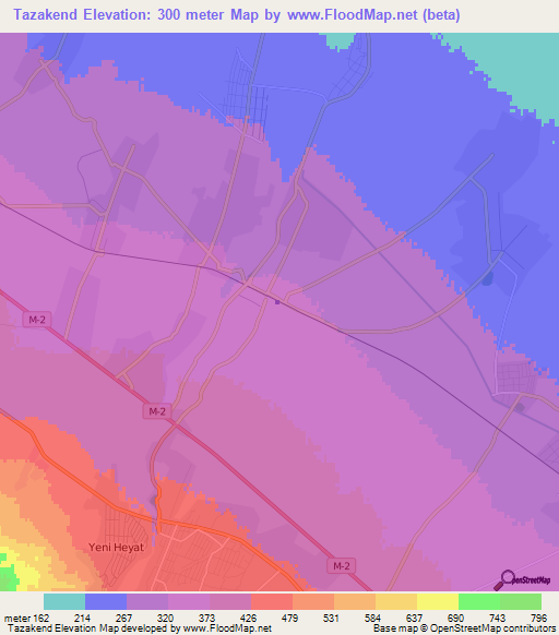 Tazakend,Azerbaijan Elevation Map