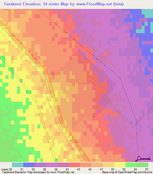 Tazakend,Azerbaijan Elevation Map