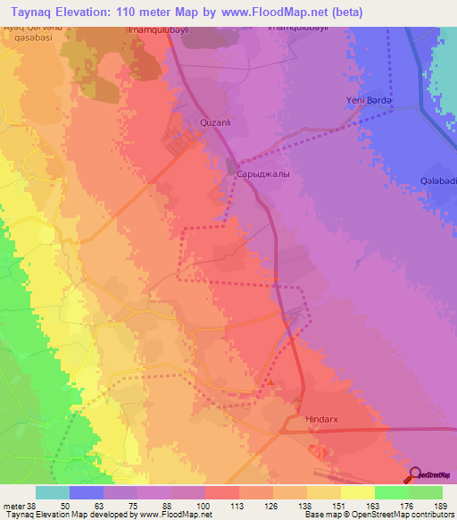 Taynaq,Azerbaijan Elevation Map