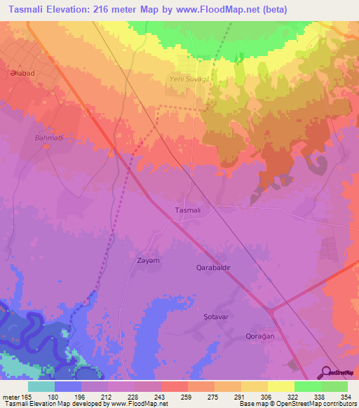 Tasmali,Azerbaijan Elevation Map