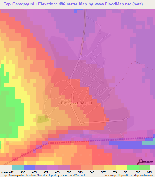 Tap Qaraqoyunlu,Azerbaijan Elevation Map