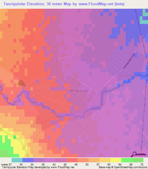 Tanriqulular,Azerbaijan Elevation Map