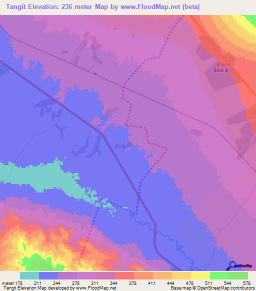 Tangit,Azerbaijan Elevation Map