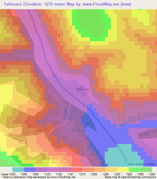 Talisnuru,Azerbaijan Elevation Map