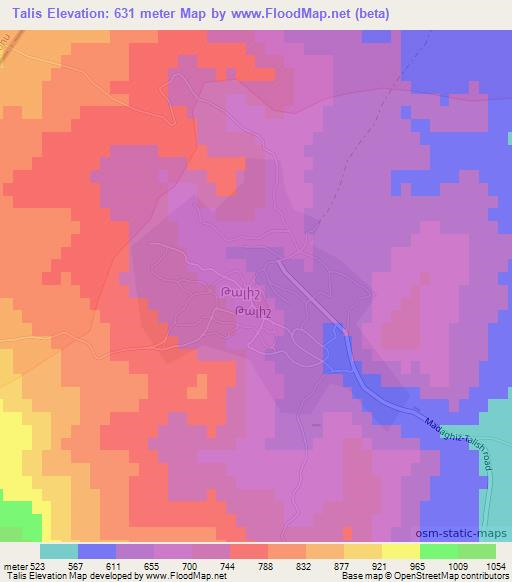 Talis,Azerbaijan Elevation Map