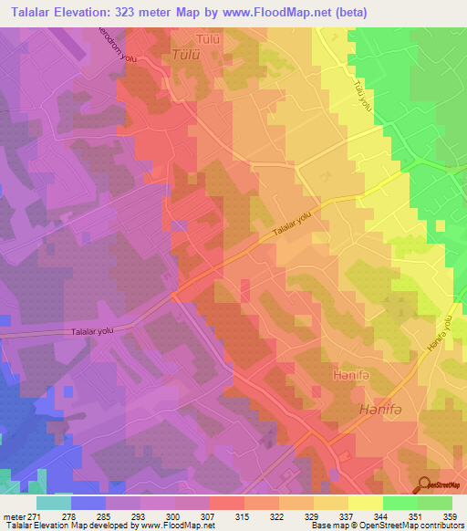 Talalar,Azerbaijan Elevation Map