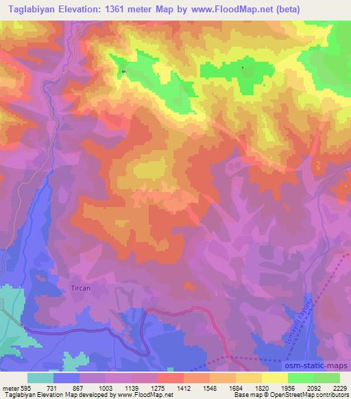 Taglabiyan,Azerbaijan Elevation Map