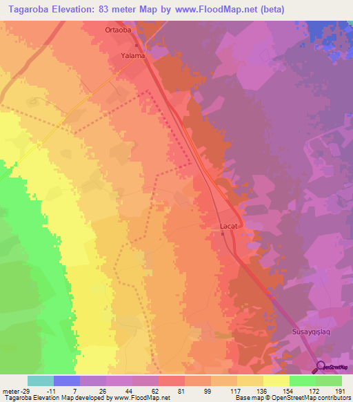 Tagaroba,Azerbaijan Elevation Map