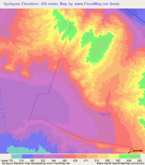 Syubyutu,Azerbaijan Elevation Map
