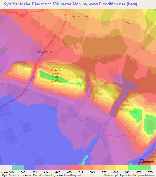 Syrt-Yenidzhe,Azerbaijan Elevation Map