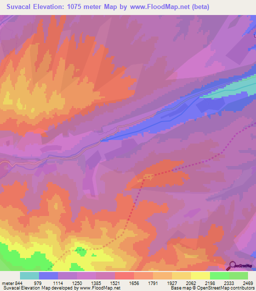 Suvacal,Azerbaijan Elevation Map