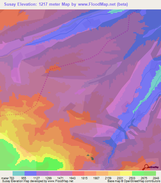 Susay,Azerbaijan Elevation Map