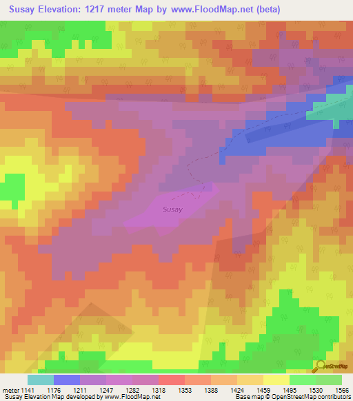 Susay,Azerbaijan Elevation Map
