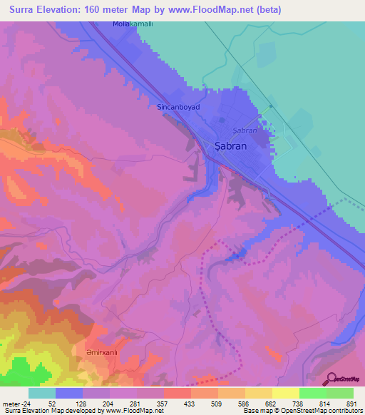 Surra,Azerbaijan Elevation Map