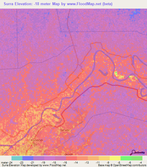 Surra,Azerbaijan Elevation Map