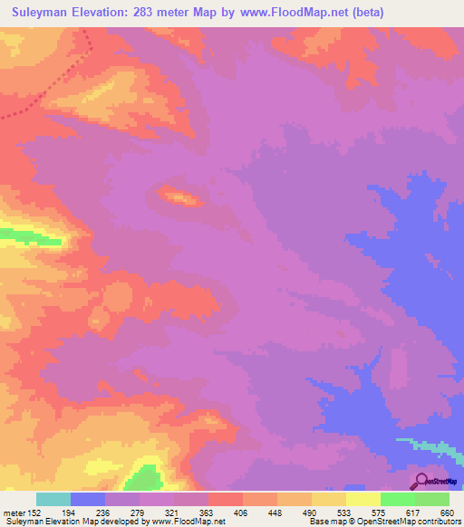 Suleyman,Azerbaijan Elevation Map