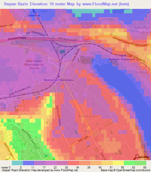 Stepan Razin,Azerbaijan Elevation Map