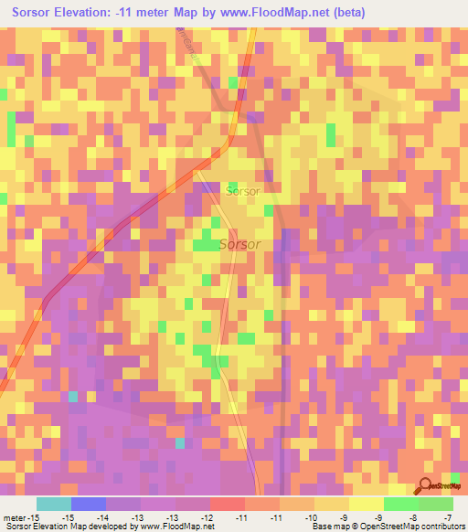 Sorsor,Azerbaijan Elevation Map