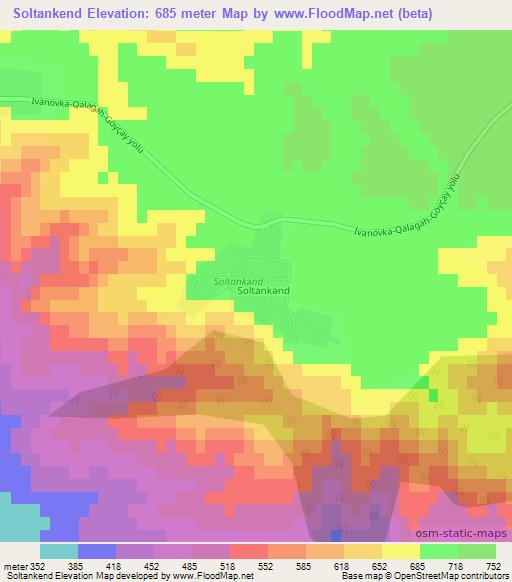 Soltankend,Azerbaijan Elevation Map