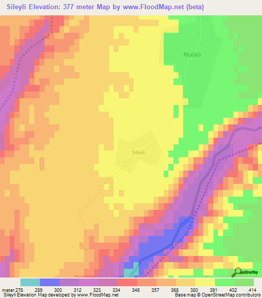 Sileyli,Azerbaijan Elevation Map