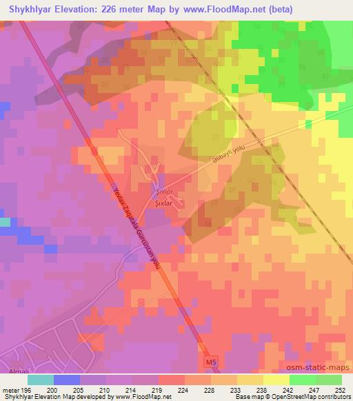 Shykhlyar,Azerbaijan Elevation Map