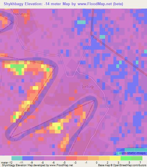 Shykhbagy,Azerbaijan Elevation Map