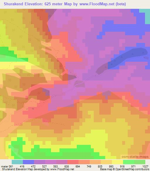 Shurakend,Azerbaijan Elevation Map
