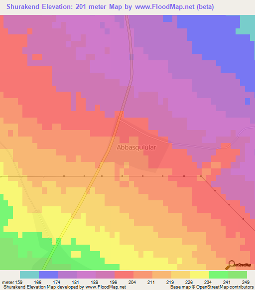 Shurakend,Azerbaijan Elevation Map