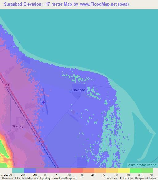 Suraabad,Azerbaijan Elevation Map
