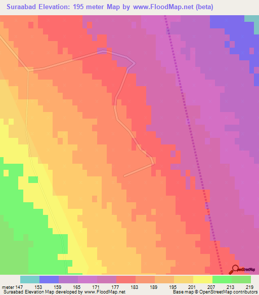 Suraabad,Azerbaijan Elevation Map