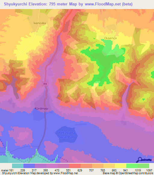 Shyukyurchi,Azerbaijan Elevation Map
