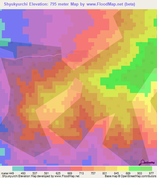 Shyukyurchi,Azerbaijan Elevation Map