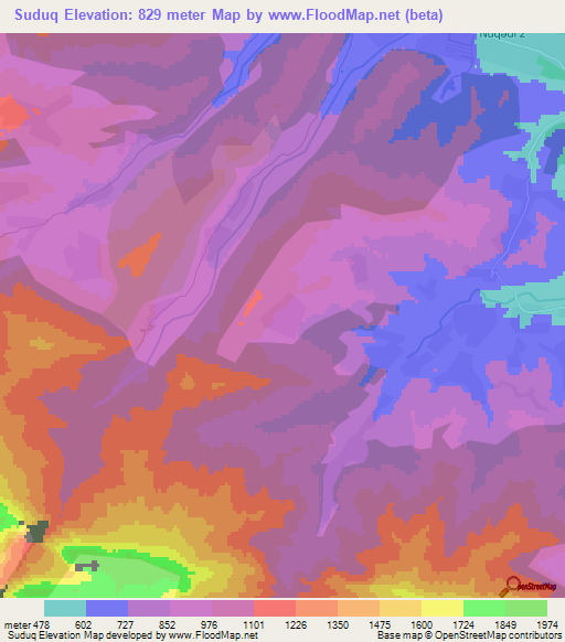 Suduq,Azerbaijan Elevation Map